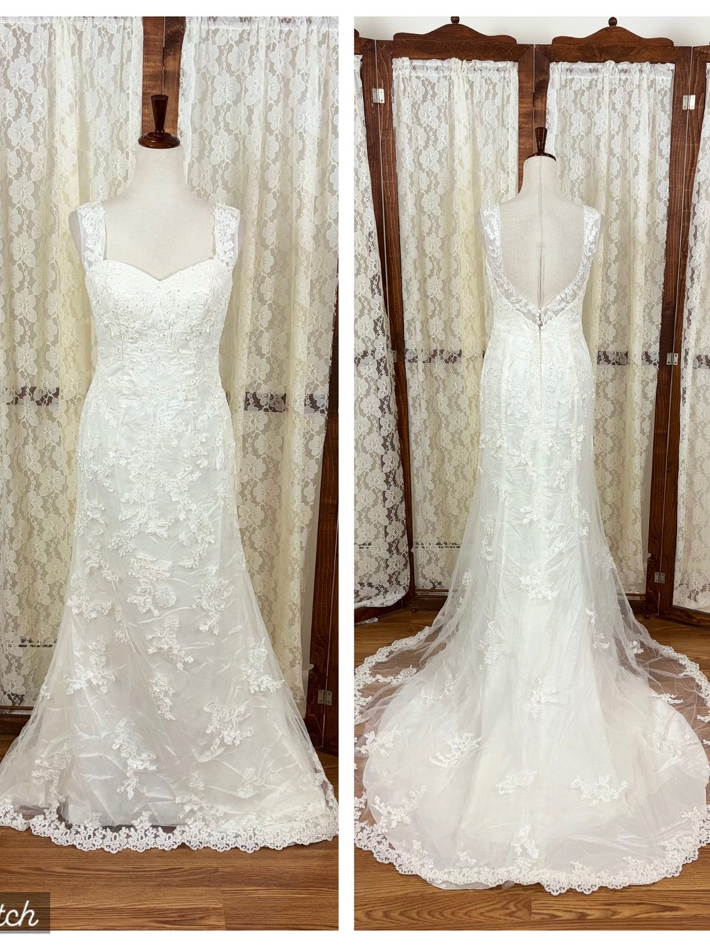 Gorgeous JEWEL by David’s Bridal Chantilly Lace Wedding Gown